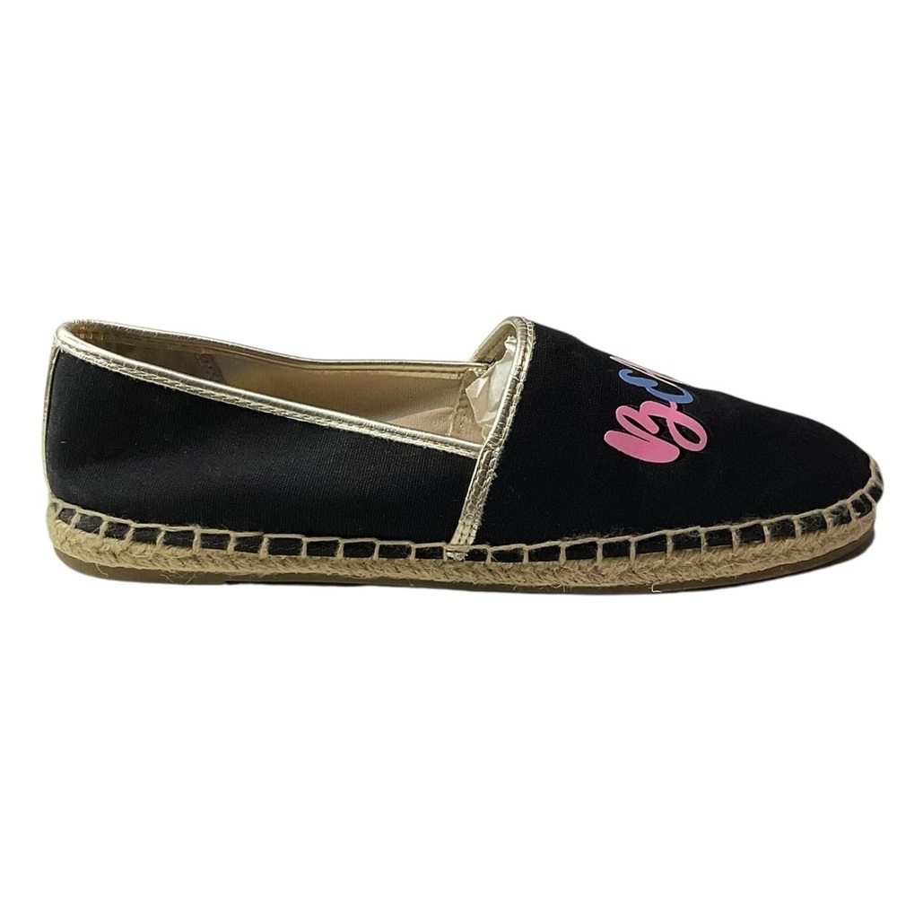 Sam Edelman Beach Babe Black Espadrilles with Pink Detail